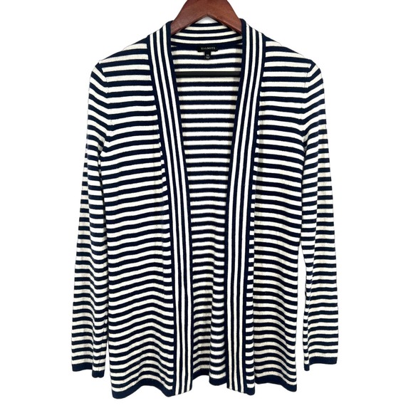 Talbots Sweaters - Talbots Lambswool Womens Size XS Navy Blue Open Front Sweater Blouse Shirt Top